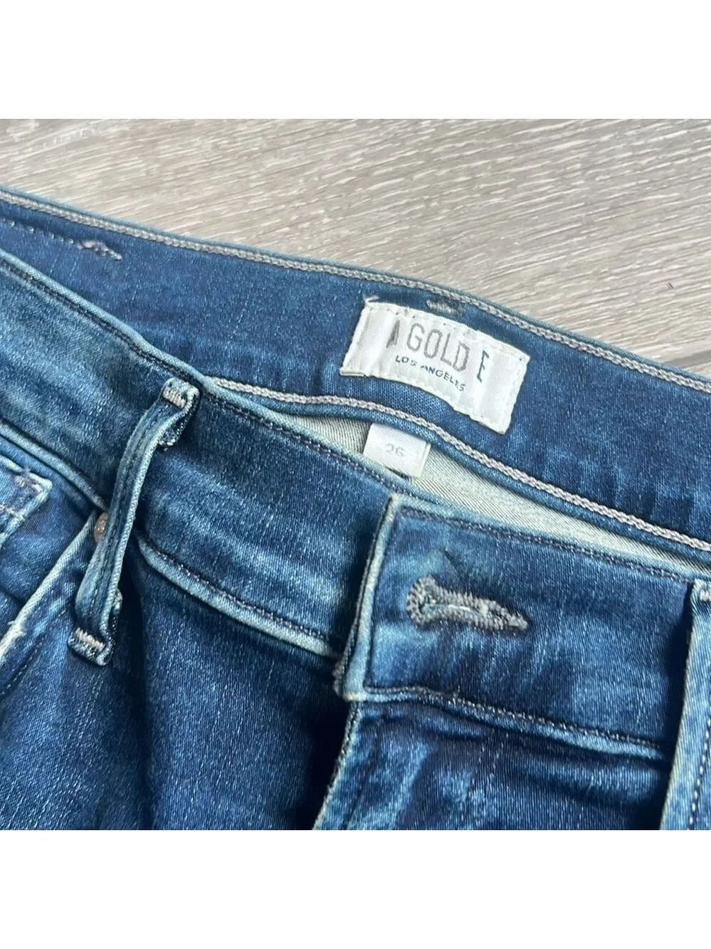 Agolde Sophie crop denim jeans distressed hem size 26 - Picture 4 of 8